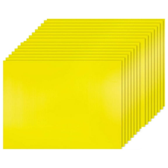 20 Yellow Signs 18x12 inch x 4 mm Corrugated Plastic Sign Flute 12'', Pack of 20 Pieces, Great for Advertising Any Event, Open House, Yard Sale, Estate Sale Signs, Ship Same Day! (20Signs12x18'')