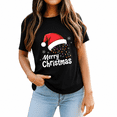 thumbnail image 2 of Merry Christmas Lights Red Santa Hat Xmas Family Men Women T-Shirt, 2 of 4