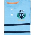 thumbnail image 5 of Wonder Nation Toddler Boy's Short Sleeve Striped Henley T-Shirt, Sizes 12M-5T, 5 of 6