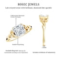 thumbnail image 5 of Rosec Jewels Moissanite Asscher Cut Engagement Ring 3 Carat - Celtic Knot Ring - 8 mm - D-VS1 Grade Certified - with Jewelry Box, 10K Yellow Gold, US 9.00, 5 of 8