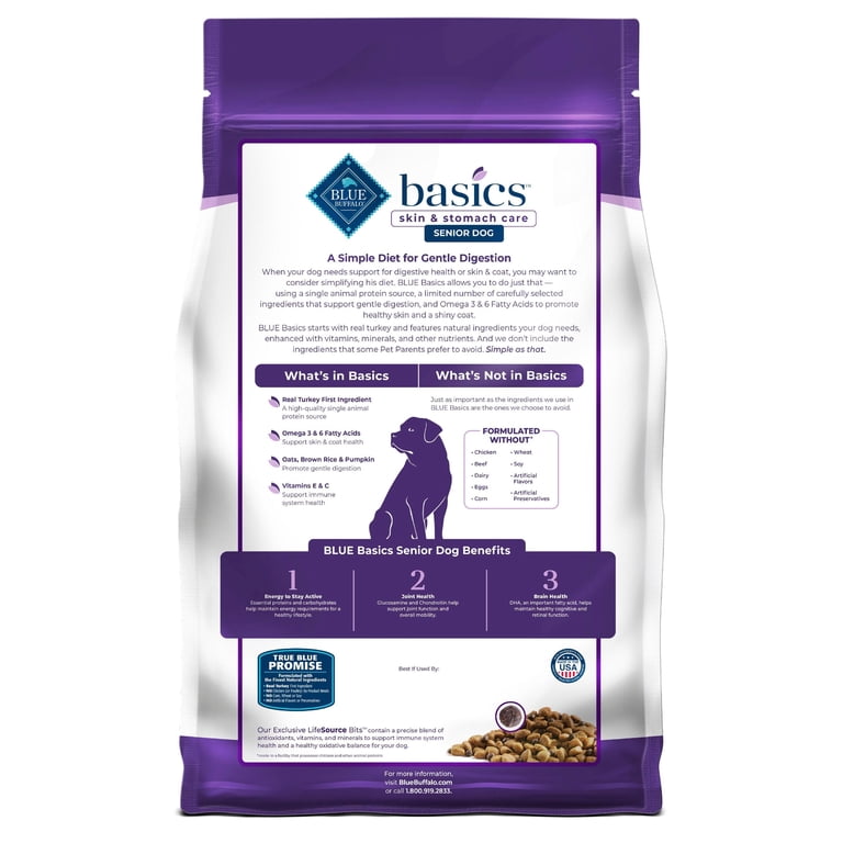 Blue Buffalo Basics Senior Dry Dog Food, Turkey & Potato photo 2