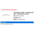 thumbnail image 2 of Front Tie Rod End and Center Link Assembly - Compatible with 2004 - 2008 Chrysler Crossfire 2005 2006 2007, 2 of 2