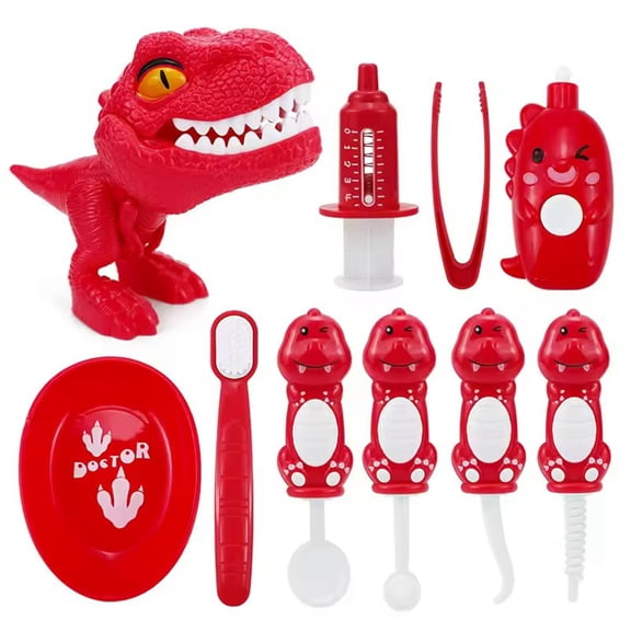 Educational Dinosaur Dentist Toy Set for Kids 12 Pieces Pretend Play Dentist Kit with T-Rex Design, Safe & Fun