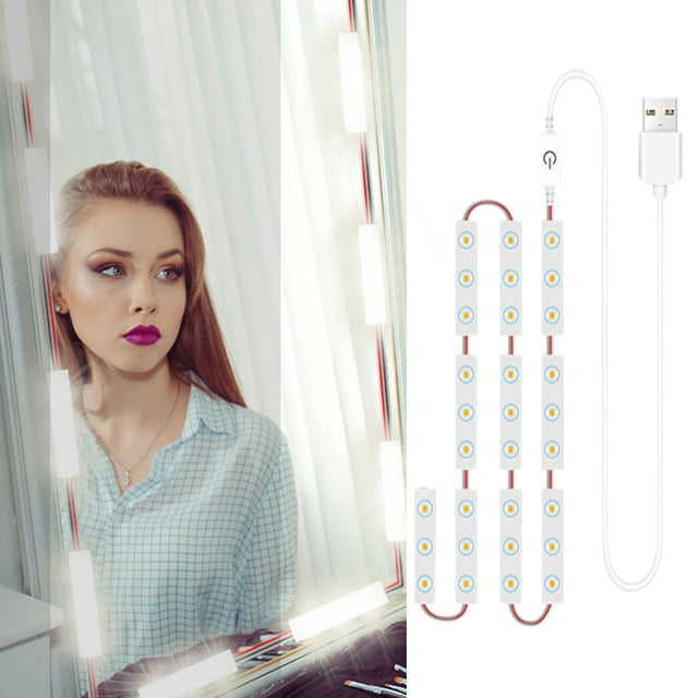Plastic Light String Danhjin Led Vanity Mirror Lights, Vanity Make Up,for Makeup Vanity Table & Bathroom Mirror, Dimmable Strip, Bathroom, Memory Function, Shutd Home Decor