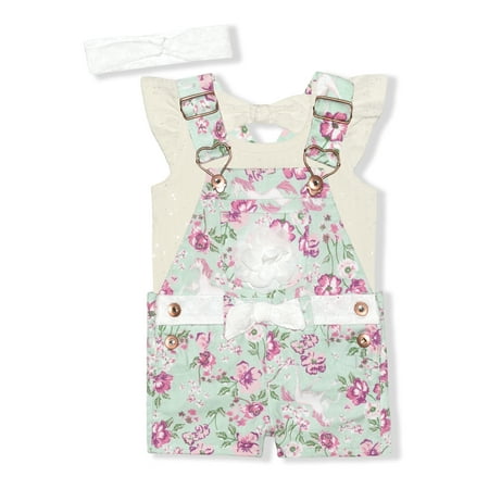 

Nannette Baby Girl Floral Shortall Set Size 12 Months-24 Months