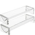 thumbnail image 2 of Srenta Clear Acrylic Rectangular Cracker Server And Holder Tray | Food Display Stand | Set Of 2 Serving Trays For Countertop, Home, Wedding Events, Parties And Events, 2 of 4