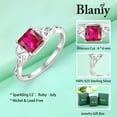 thumbnail image 6 of Blaniy Infinity Trinity Irish Celtic Knot Ring for Women 925 Sterling Silver Statement Ring Princess Cut Ruby Ring July Birthstone Jewelry Gifts for Her Size 7, 6 of 6