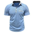 thumbnail image 3 of MQLKF Men's Shirt Button Up Turn Down Lapel Short Sleeve Assorted Colors Sports Shirt Stylish Breathable Comfortable Breathable Handsome Men's Polo Shirt, 3 of 9