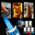thumbnail image 2 of Wovilon Lighters Torch Lighter Electric Lighter Lighters For Candle Creative Straight Into Lighter Three Straight Into Blue Flame Lighter, 2 of 9