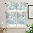 thumbnail image 2 of Coastal Kitchen Curtains Set Small Half Curtains 24 Inches Length, Summer Beach Blue Teal Coral Starfish Nautical Rod Pocket Window Treatment Bedroom Tiers and Valance Set for Cafe Bathroom, 2 of 6