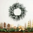 thumbnail image 2 of Gallickan Christmas Wreath, Flocked Decorative Ring, Door Hanging Decor, Wall Display Garland, for Home, Window, Mall Scene, White, 2 of 6