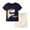 Dark Blue, variant on Baby Boy Outfits Toddler Letter Printed Short Sleeve T Shirt Tops and Shorts Child Kids Athleisure 2PCS Set Size 4-5 Y