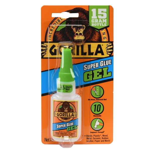 Gorilla Glue Clear Super Glue Gel, 15 Grams, Pack of 1, Single Bottle