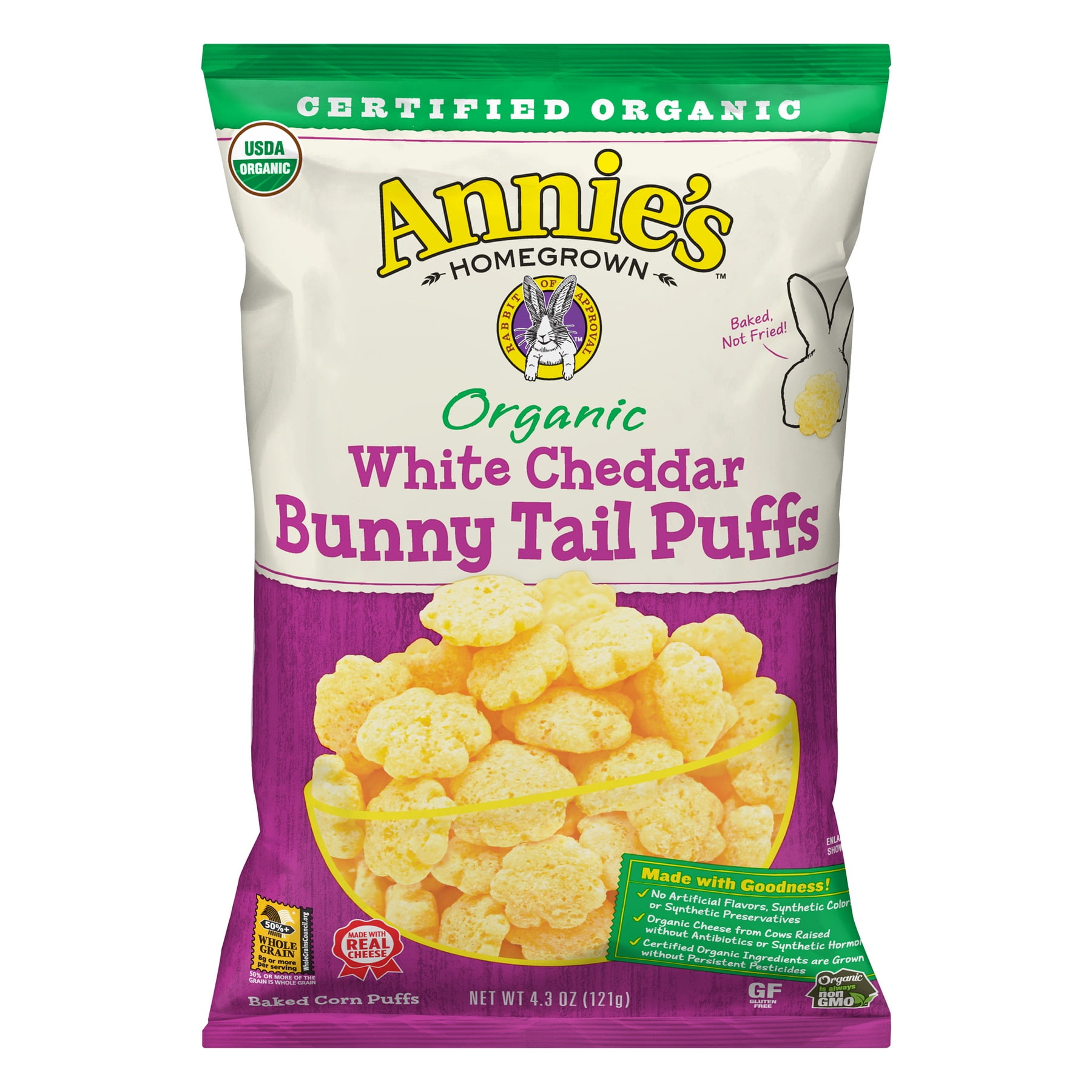 Annie's Organic White Cheddar Bunny Tail Puffs, 4.3 oz