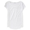 thumbnail image 1 of Aeropostale - Camiseta con adorno lateral de encaje para mujer, blanca, pequeña Aeropostale Camiseta adornada, 1 of 2