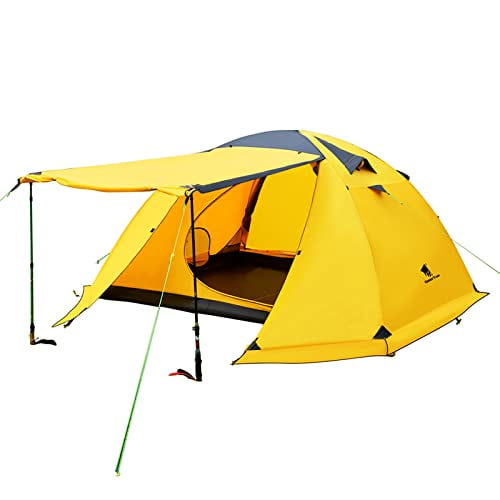 Geertop Tente de Randonnée Portable 4 Personnes 4 Saisons à Double Couche Imperméable Grande Tente Familiale de Camping Légère pour Camping Sports de Plein Air Randonnée Voyage Plage - Facile à Installer