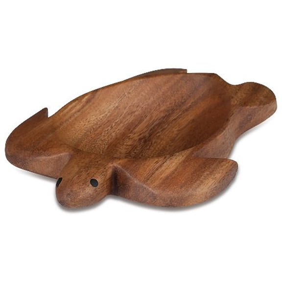 Island Imports Acacia Wood 1.5" x 6" x 8" Oval Honu Turtle Tray