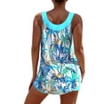 thumbnail image 3 of DYMADE Women Geometric Printed Crew Neck Tankini Wireless Two-piece Swim Set, 3 of 4