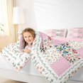 thumbnail image 4 of Homewish Cute Rustic Flower Bedding Comforter Set,Country Botanical Twin Comforter Sets,Pink Geometric Checkered Bedding Set For Girls Kids,Breathable Home Decor Reversible,2pcs, 4 of 8