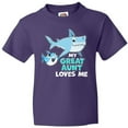 thumbnail image 3 of Inktastic My Great Aunt Loves Me with Cute Sharks Youth T-Shirt, 3 of 5