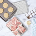 thumbnail image 5 of Yayeee Pot Holders Kitchen Heat Resistant with Pocket 7"x9.8" Cotton Oven Cooking Hot Pads, Light Pink Gingerbread Houses, 5 of 7