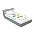 thumbnail image 2 of Ambesonne Saying Fitted Sheet & Pillow Sham Set, Motive Words, Twinxl, Black Green Blue, 2 of 2