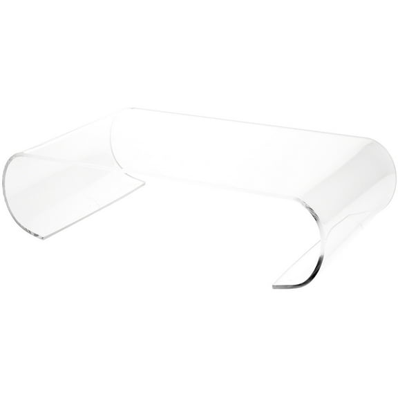 Plymor Clear Acrylic Scroll-Shaped Display Riser, 4" H x 16.75" W x 9" D (1/4" thick)