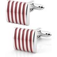 thumbnail image 1 of Gemelos cuadrados para hombre en caja de regalo Gemelos de rayas plateadas para hombre Gemelos de joyería para bodas Camisas Bailes Fiestas Vacaciones Aniversarios Vestidos, 1 of 4