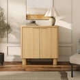 thumbnail image 3 of LuxenHome Natural Wood Finish 2-Door Storage Cabinet, Manufactured Wood Organizer for Home & Office, 3 of 12