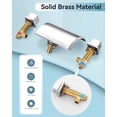 thumbnail image 2 of Wowow 2 Handle Waterfall Tub Faucet, Brass 3-Hole Bathtub Faucet, Polished Chrome, 2 of 7
