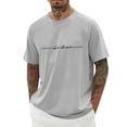 thumbnail image 3 of T Shirts for Men Cotton Black Short Sleeve Big and Tall T Shirts Loungewear Athletic Fit Solid Color Boat Neck Casual Beach Basic Tee Tops, 3 of 5