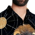 thumbnail image 5 of Leo Constellation Men's Poplin Shirt, Casual Short Sleeve Printed Button Down Summer Beach Unisex Shirts, 5 of 6