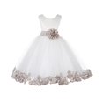 thumbnail image 2 of Ekidsbridal Ivory Tulle Rose Petals Flower Girl Dresses Wedding Pageant Ball Gown Birthday Party Easter Summer 302T 14, 2 of 3