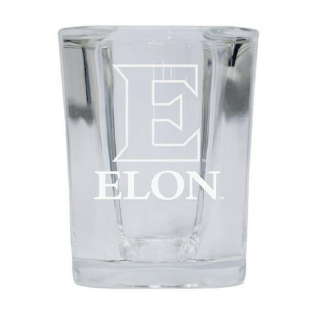 

R & R Imports Elon University 2 oz Square Shot Glass Laser Etched Logo Design - Pack of 2