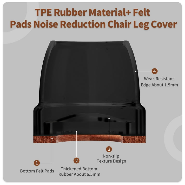 Uxcell 36-Pack Chair Leg Caps | 10mm (3/8") Rubber Slip-On Furniture Feet Protectors - Prevent Floor Scratches & Noise