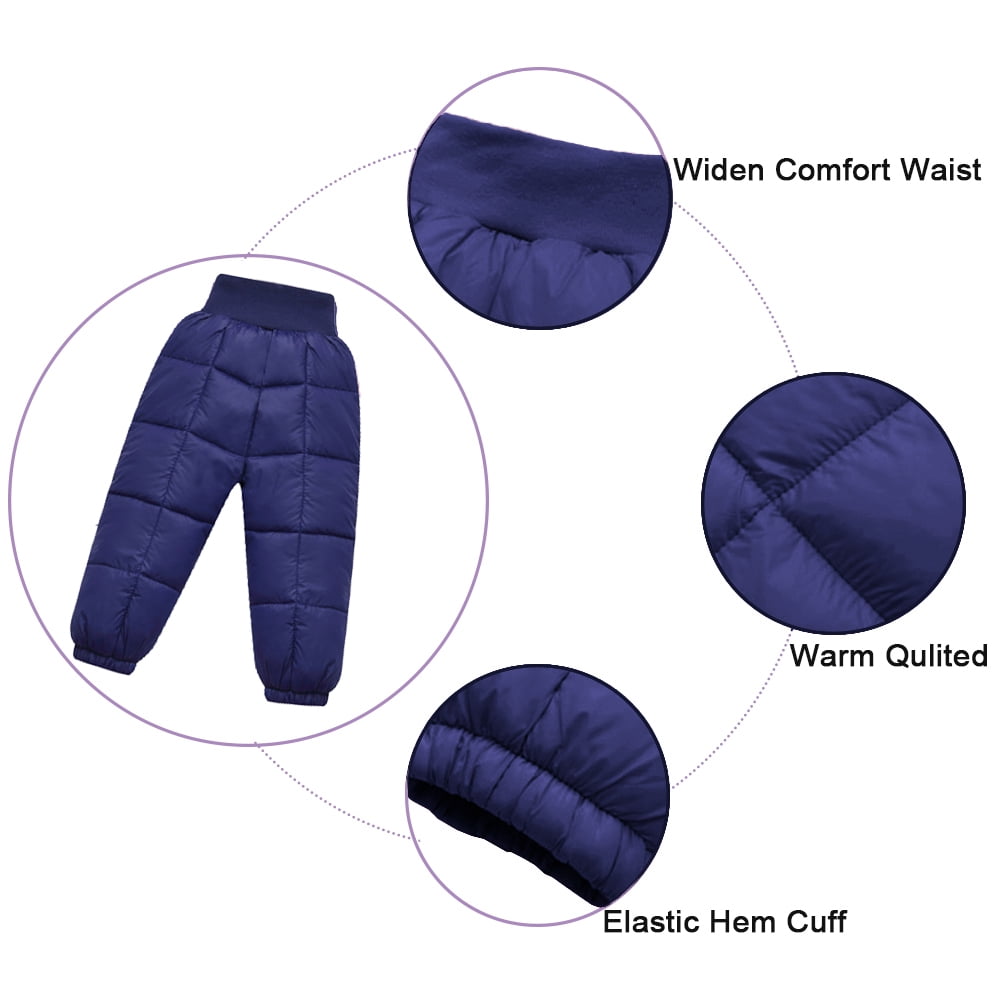 WIBACKER 1-5T Baby Boy Girl Cute Ear Hooded Puffer Jacket Pants Snowsuit Toddler Kid Winter Coat