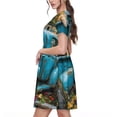 thumbnail image 2 of Balery Vintage Pickup Sunflower Dog Vestidos sueltos de manga corta para mujer, vestidos de verano 2025, vestidos casuales de corte A con vuelo., 2 of 6