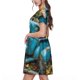 thumbnail image 2 of Balery Vintage Pickup Sunflower Dog Vestidos sueltos de manga corta para mujer, vestidos de verano 2025, vestidos casuales de corte A con vuelo., 2 of 6