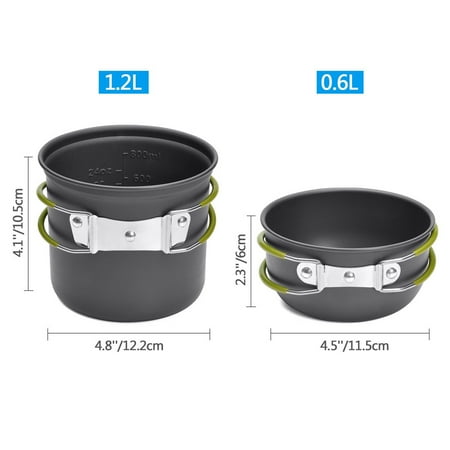 Aluminum pan set Pot And Cookware Portable Mess Portable Mess Kit Buzhi Cookware Cookware Picnic Cookware Set Pan Picnic Cookware And Pan Picnic