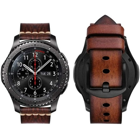 Mrotech Genuine Leather Band Compatible With Samsung Gear S3 Frontier Classic Galaxy Watch 46mm 22mm Quick Release Walmart Canada