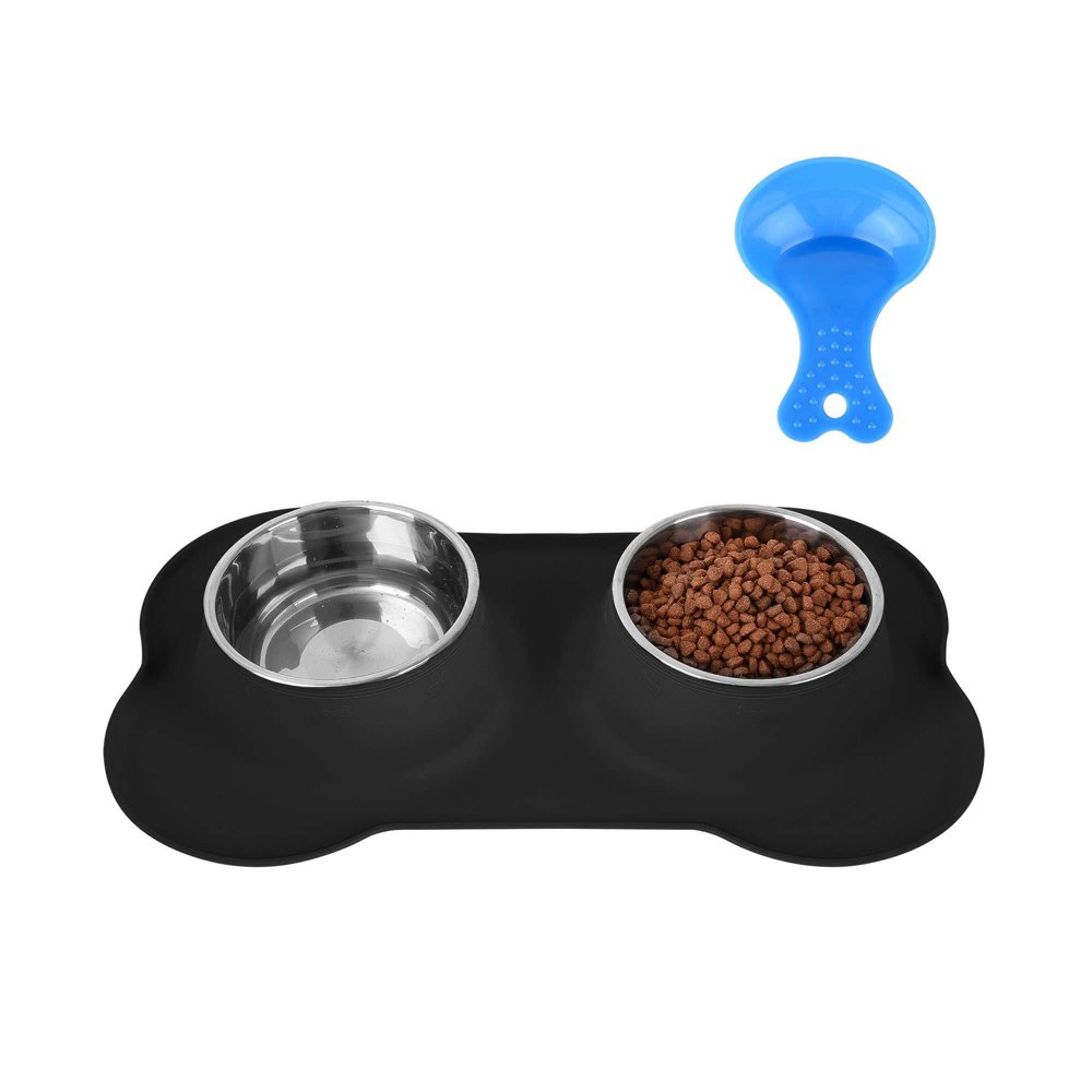 Hubulk Pet Dog Bowls 2 Stainless Steel Dog Bowl with No Spill NonSkid
