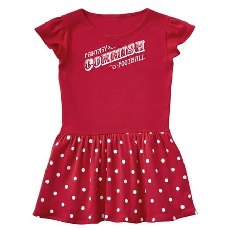 

Inktastic Fantasy Footbal Commish in White Text Gift Toddler Girl Dress