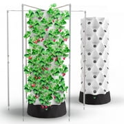 Hydroponics Growing System Vertical Tower Automated Aeroponics Indoor Tower Garden with LED Grow Lights Aquaponics Growing Kits Herb Garden by Nutrabinns 80 pots