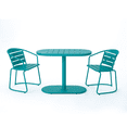 thumbnail image 5 of Tcbosik 3 Piece Outdoor Bistro Table Set, Metal Patio Table and 2 Chairs for Yard, Garden, Balcony, Easy Assembly, Teal, 5 of 11