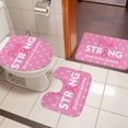 thumbnail image 5 of Pink Ribbons Bathroom Rugs Set Caring For Breast Cancer Caring for Women's Health Non Slip Absorbent Soft Bath Mats 3 Piece Set with Bathroom Rug, U-Shaped Floor Mat, Toilet Seat Cover Small Size, 5 of 9