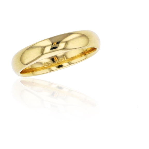 Decadence 10K Yellow Gold 4mm Polished Plain Wedding Band, Size 10.5
