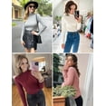 thumbnail image 5 of Ekouaer Women 3 Pack Turtleneck Shirts Ribbed Thermal Underwear Tops Lightweight Long Sleeve Layer Tees Basic Pullover Blouse, 5 of 6