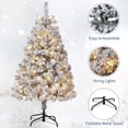 thumbnail image 4 of Qinaqin 4.5Ft Artificial Christmas Tree con cm de Anchoarm Blanco Lights Realistic Flocked Material Festive Metálico Alturainges y Plegable Base Adecuado para Family Gatherings, 4 of 7
