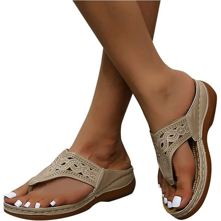 

Orthopedic Sandals for Women Women Walking Slippers with Arch Support Anti-Slip Breathable Sandal Flip Flop Vintage