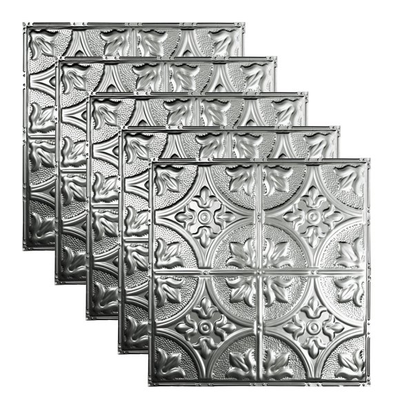 Great Lakes Tin Carreaux de Plafond Jamestown Non Finis 2 Pieds x 2 Pieds (Lot de 5)